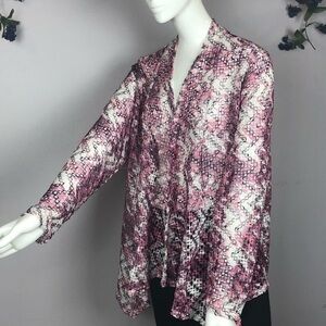 ERIN LONDON Wrap Top Blouse Large